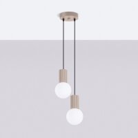 Hängelampe Glas Aluminium Taupe 2-flammig G9 L:15cm