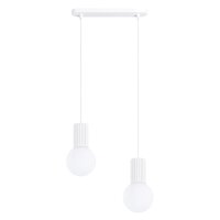 Hängelampe blendarm Glas Aluminium 2-flammig G9 33,5cm
