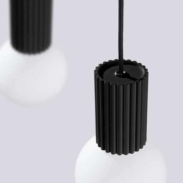 Hängelampe Glas Aluminium Schwarz 2-flammig G9 L:33,5cm