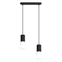 Hängelampe Glas Aluminium Schwarz 2-flammig G9 L:33,5cm