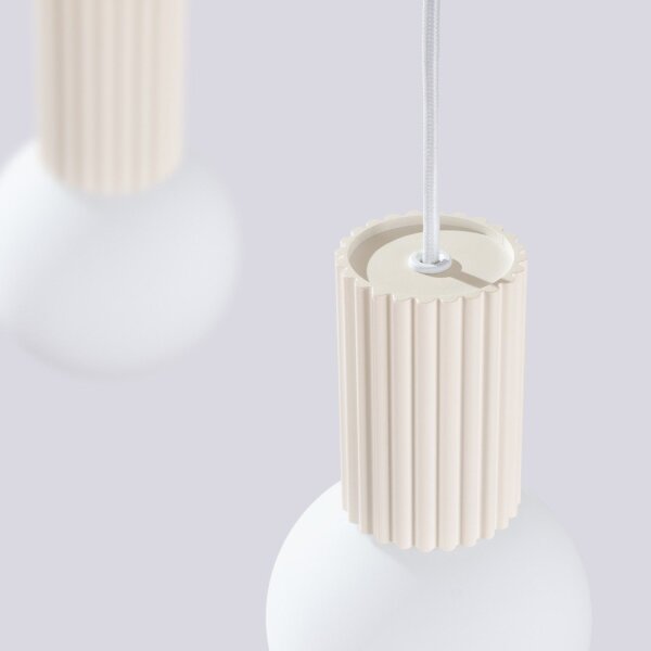 Hängelampe Glas Aluminium Beige 2-flammig G9 L:33,5cm