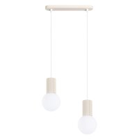 Hängelampe Glas Aluminium Beige 2-flammig G9 L:33,5cm
