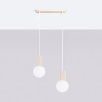 Hängelampe Glas Aluminium Beige 2-flammig G9 L:33,5cm