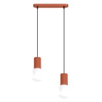 Hängelampe Glas Aluminium Ockerrot 2-flammig G9 33,5cm