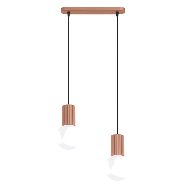 Hängelampe Glas Aluminium Mokka 2-flammig G9 L:33,5cm
