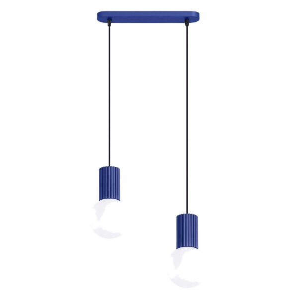 Hängelampe Glas Aluminium Ultramarin G9 L:33,5 cm