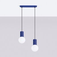 Hängelampe Glas Aluminium Ultramarin G9 L:33,5 cm