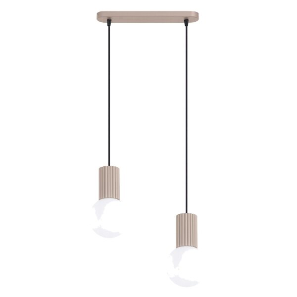 Hängelampe Glas Aluminium Taupe 2-flammig G9 L:33,5cm