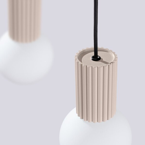 Hängelampe Glas Aluminium Taupe 2-flammig G9 L:33,5cm