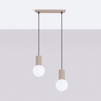 Hängelampe Glas Aluminium Taupe 2-flammig G9 L:33,5cm