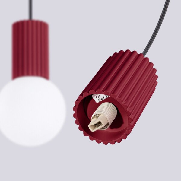 Pendelleuchte Glas Aluminium Ultramarin G9 L:33,5cm