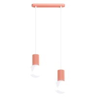 Hängelampe Glas Aluminium Pfirsich 2-flammig G9 33,5cm