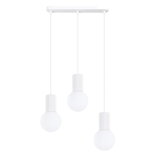 Hängelampe blendarm Glas Aluminium 3-flammig G9 L:40cm