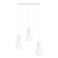 Hängelampe blendarm Glas Aluminium 3-flammig G9 L:40cm