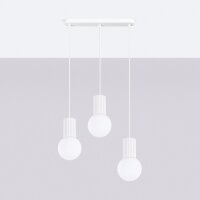 Hängelampe blendarm Glas Aluminium 3-flammig G9 L:40cm
