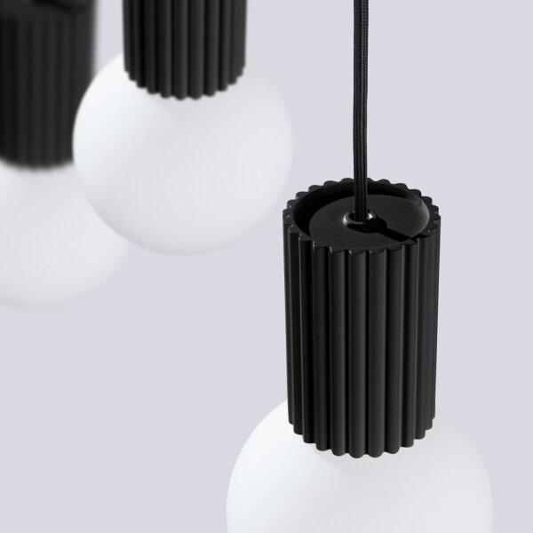 Hängelampe Glas Aluminium Schwarz 3-flammig G9 L:40cm