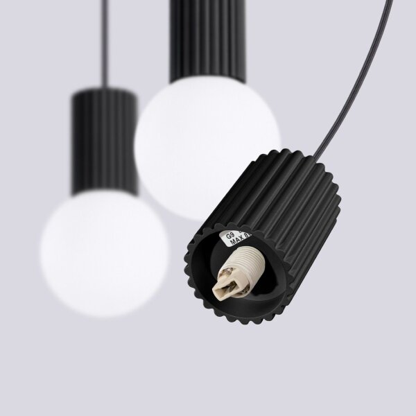 Hängelampe Glas Aluminium Schwarz 3-flammig G9 L:40cm