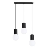 Hängelampe Glas Aluminium Schwarz 3-flammig G9 L:40cm