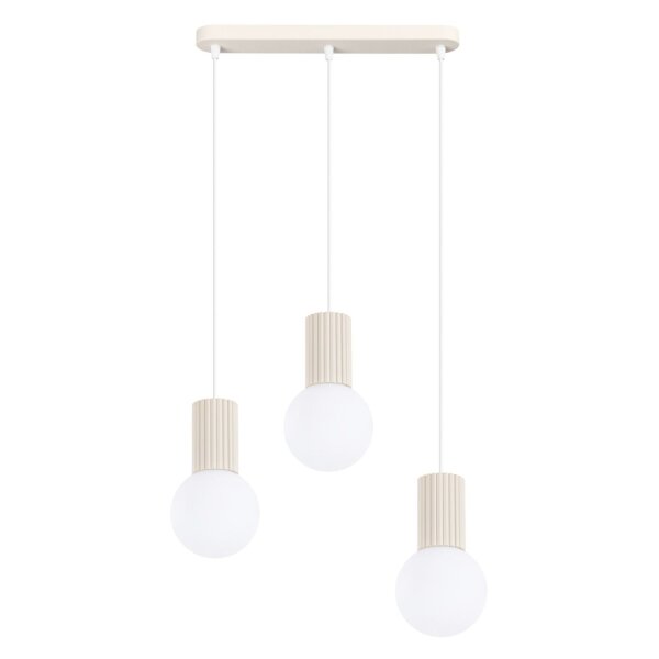 Hängelampe blendarm Glas Aluminium Beige G9 L:40cm
