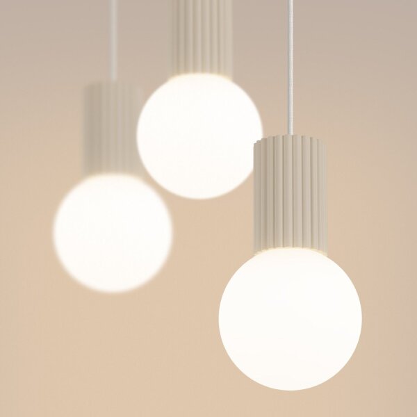 Hängelampe blendarm Glas Aluminium Beige G9 L:40cm