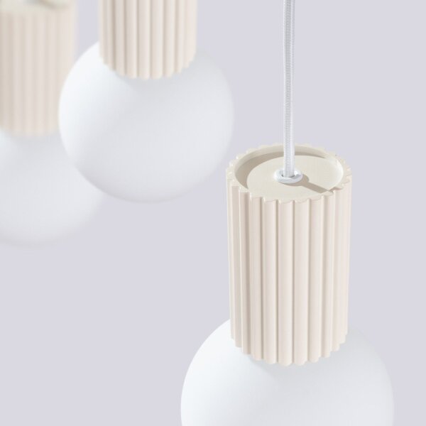 Hängelampe blendarm Glas Aluminium Beige G9 L:40cm