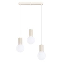 Hängelampe blendarm Glas Aluminium Beige G9 L:40cm