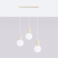 Hängelampe blendarm Glas Aluminium Beige G9 L:40cm