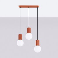 Hängelampe Glas Aluminium Ockerrot 3-flammig G9 L:40cm