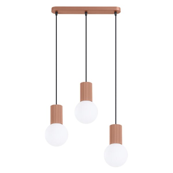 Hängelampe blendarm Glas Aluminium Mokka G9 L:40cm