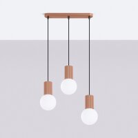 Hängelampe blendarm Glas Aluminium Mokka G9 L:40cm