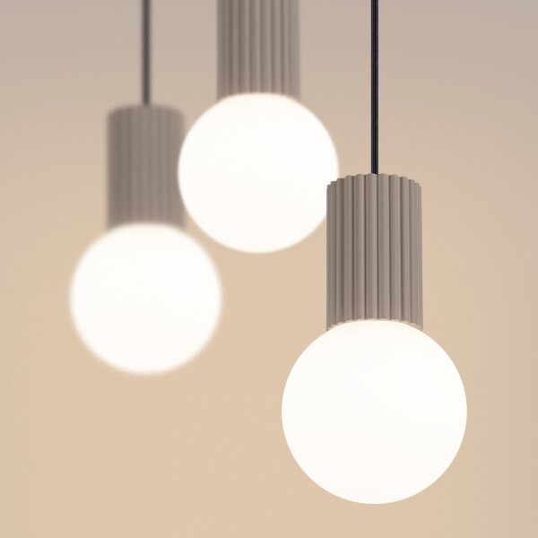 Hängelampe blendarm Glas Aluminium Taupe G9 L:40cm