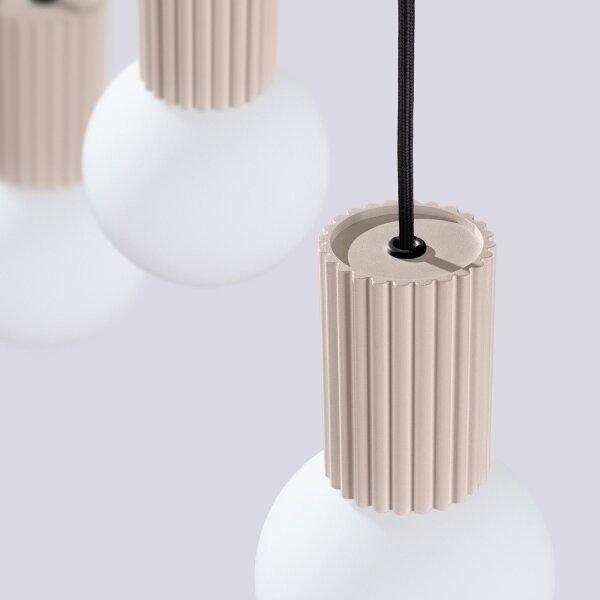 Hängelampe blendarm Glas Aluminium Taupe G9 L:40cm