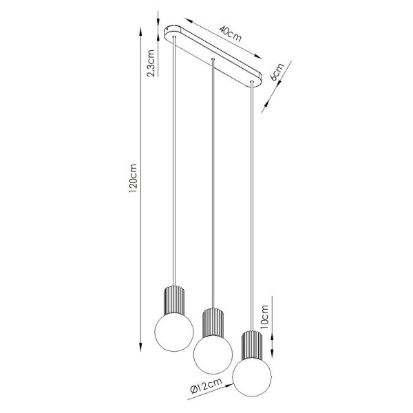 Hängelampe blendarm Glas Aluminium Taupe G9 L:40cm