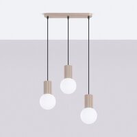 Hängelampe blendarm Glas Aluminium Taupe G9 L:40cm
