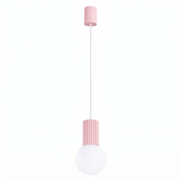 Hängelampe Glas Aluminium Rosa satiniert G9 Ø12 cm