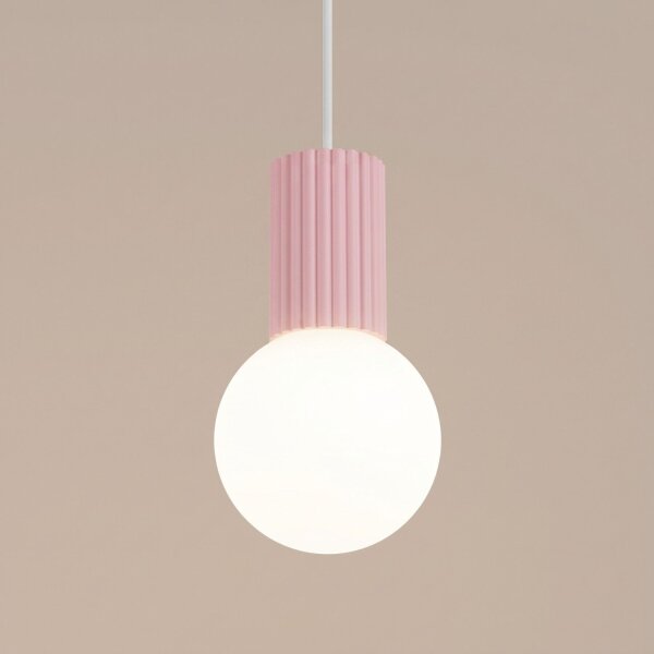Hängelampe Glas Aluminium Rosa satiniert G9 Ø12 cm