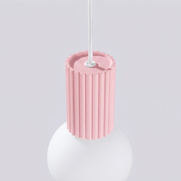 Hängelampe Glas Aluminium Rosa satiniert G9 Ø12 cm