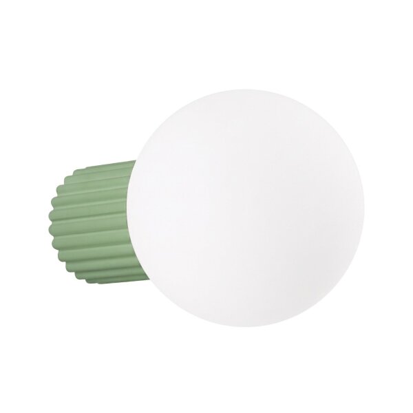 Wandlampe Glas Aluminium Salbei G9 IP44 H:12cm rund