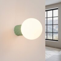 Wandlampe Glas Aluminium Salbei G9 IP44 H:12cm rund