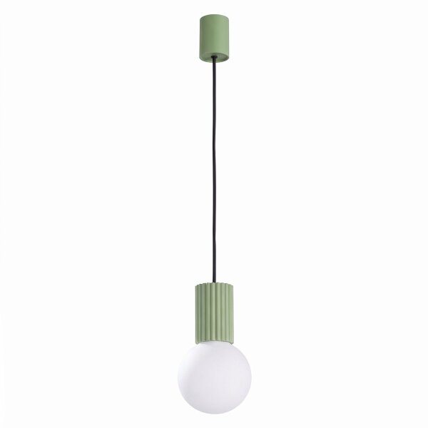 Hängelampe Glas Aluminium Salbei satiniert G9 Ø12cm
