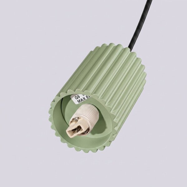 Hängelampe Glas Aluminium Salbei satiniert G9 Ø12cm