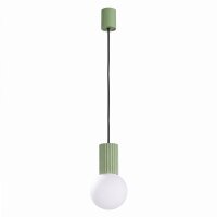 H&auml;ngelampe Glas Aluminium Salbei satiniert G9 &Oslash;12cm