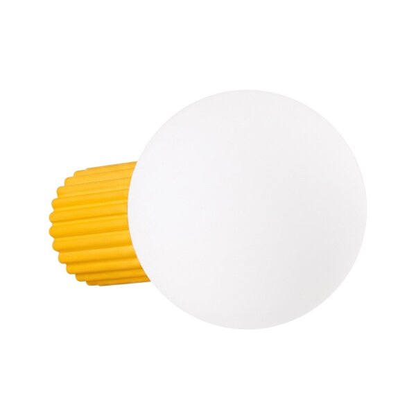 Wandlampe Glas Aluminium Gelb G9 IP44 H:12 cm rund