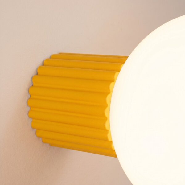 Wandlampe Glas Aluminium Gelb G9 IP44 H:12 cm rund