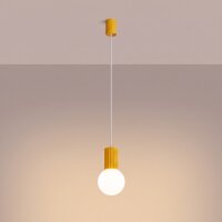 Hängelampe Glas Aluminium Gelb satiniert G9...