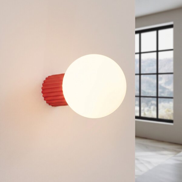 Wandlampe blendarm Glas Aluminium Rot G9 IP44 H:12cm
