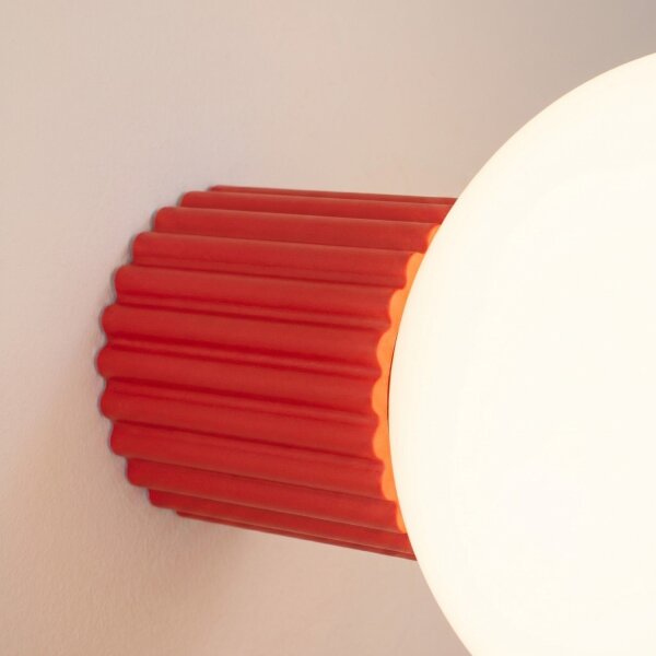 Wandlampe blendarm Glas Aluminium Rot G9 IP44 H:12cm