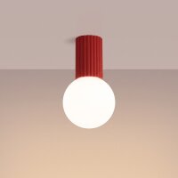 Deckenleuchte Glas Aluminium Rot G9 IP44 H:21 cm Modern