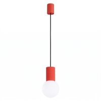 H&auml;ngelampe Glas Aluminium Rot satiniert G9 &Oslash;12 cm