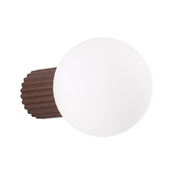 Wandlampe Glas Aluminium Braun G9 IP44 H:12cm rund